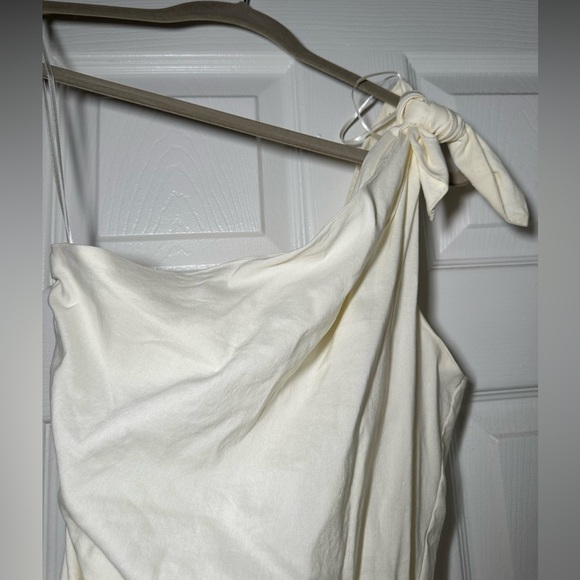 One Shoulder Tie Zara Dress White - Picture 4 of 5
